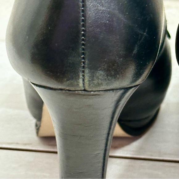 Michael Kors Womens Sz 8 1/2 M Tierlyn Blk Platform Heel Shoes Leopard Print Toe - Picture 6 of 13